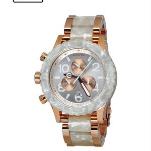 Nixon  42-20 Chrono A037 Rose Gold/White Granite